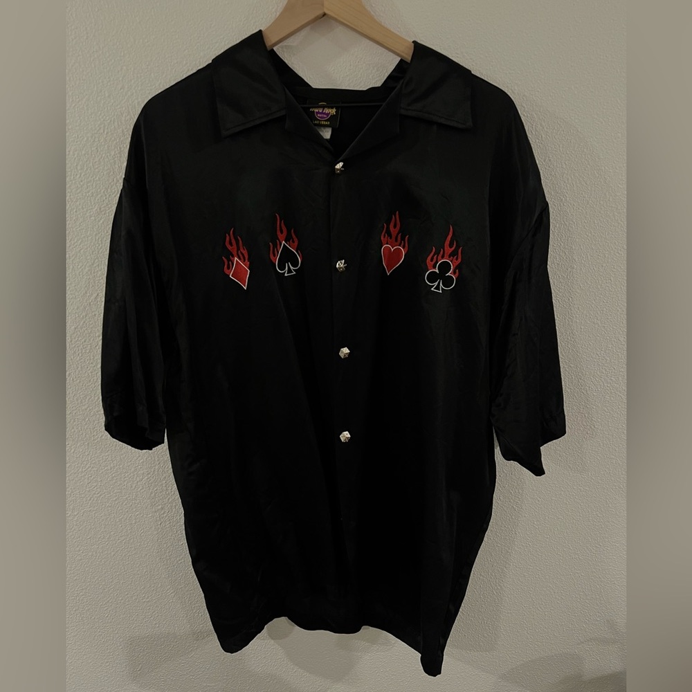 Vintage Hard Rock Hotel Las Vegas Button Short Sleeve Shirt Size XL